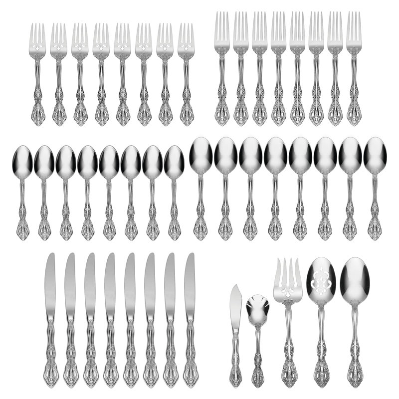 Oneida Michelangelo 45 Piece Fine Flatware Set, Service For 8